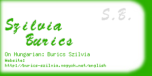 szilvia burics business card